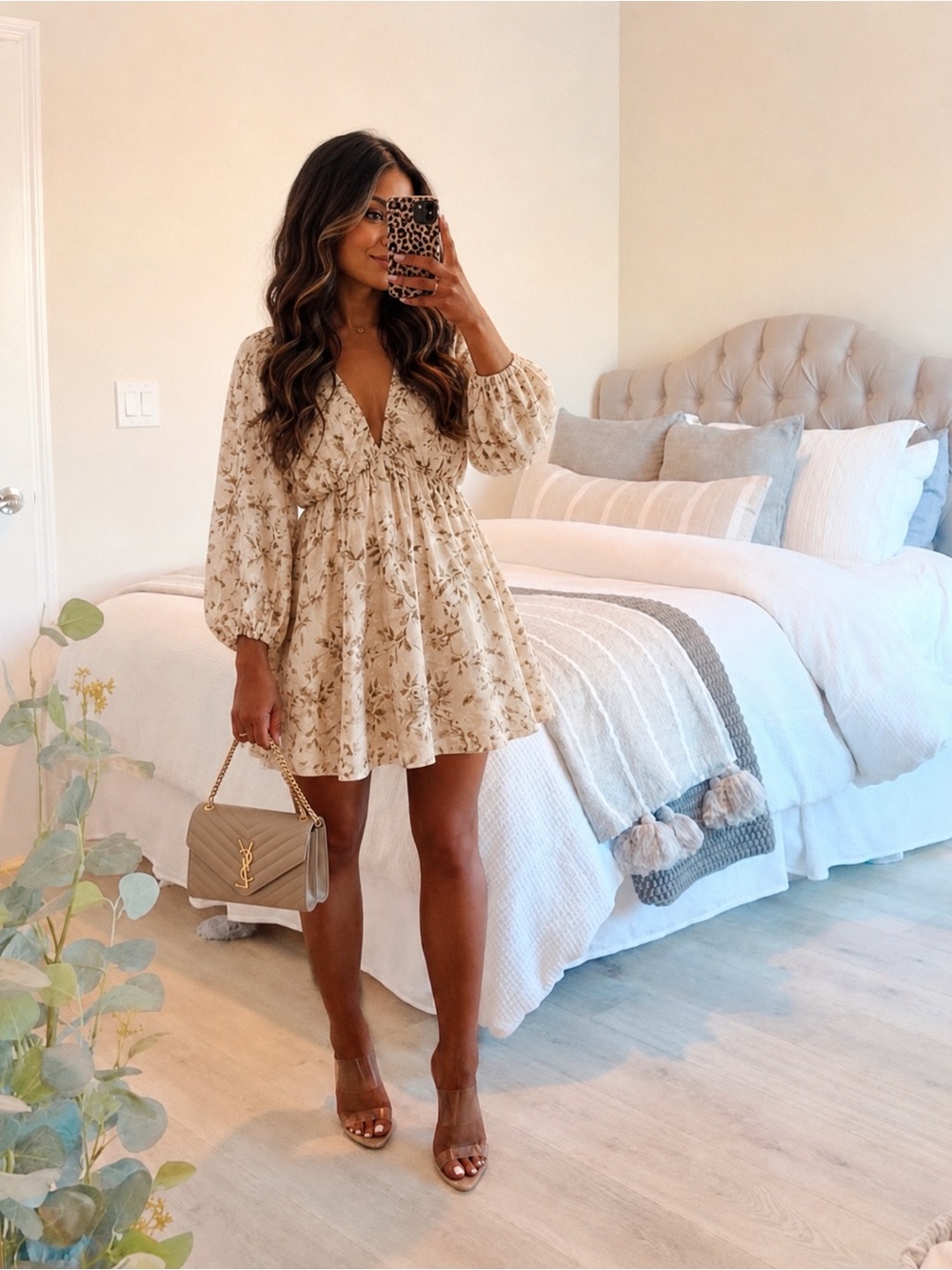Free People Portia Mini Dress Linen Blend